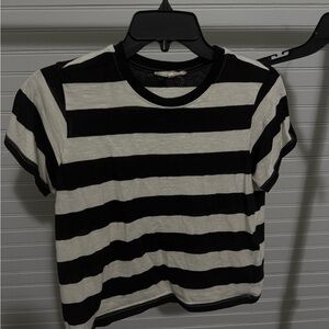 Copper Key Black and White Striped Short Sleeve Tee